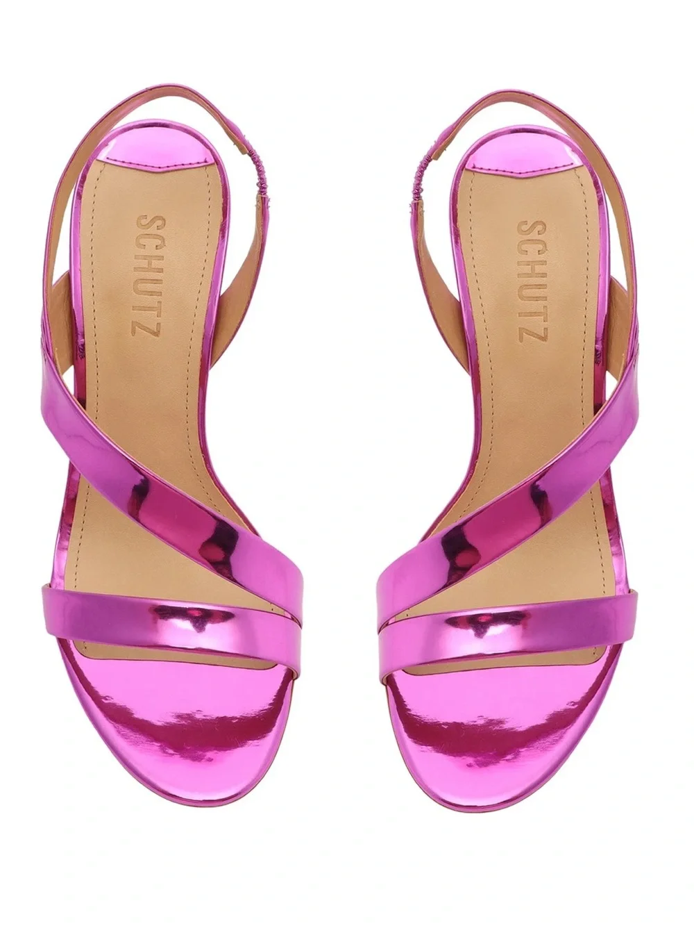 SCHUTZ Womens Kelly Leather Slingback Heels Pink size 8 Medium (B,M)